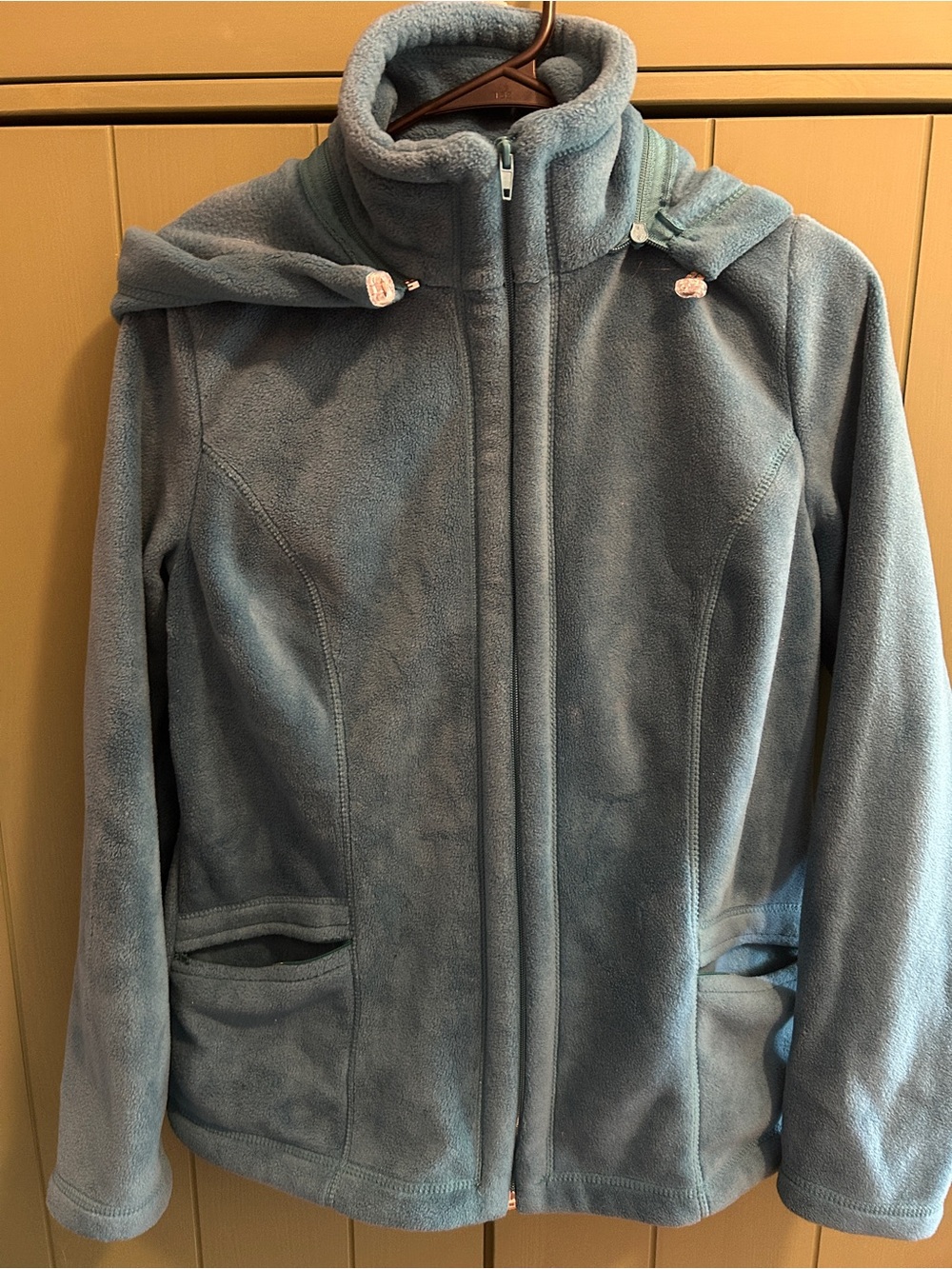 Women's Soft Fleece Zip-Up dress warm Jacket in Teal blue